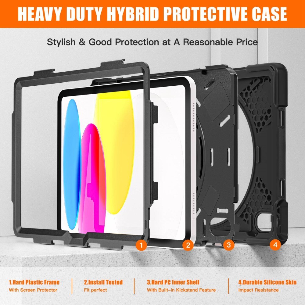 Coque hybride antichoc Apple iPad 11 11th Gen (2025) noir
