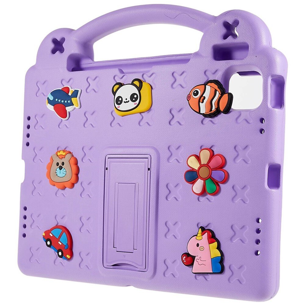 Kickstand Coque antichoc pour enfants Apple iPad 11 11th Gen (2025), violet