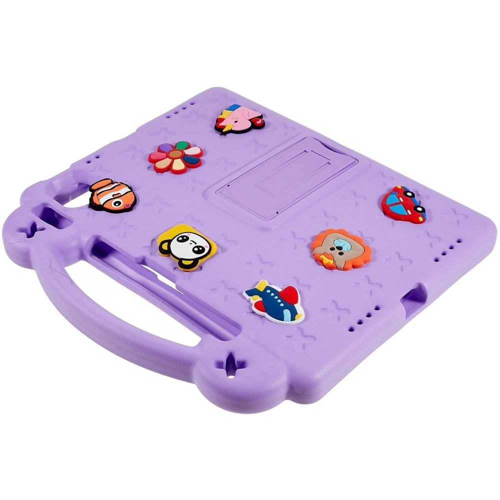 Kickstand Coque antichoc pour enfants Apple iPad 11 11th Gen (2025), violet