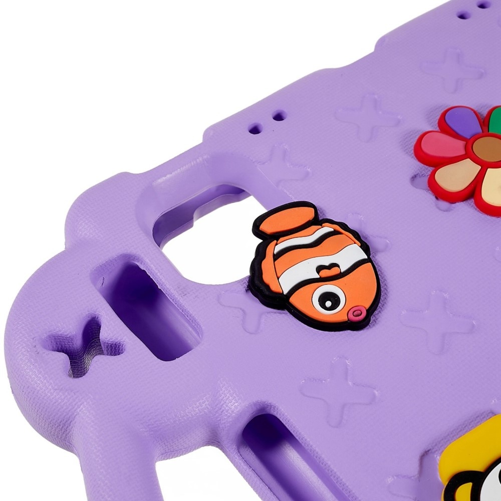 Kickstand Coque antichoc pour enfants Apple iPad 11 11th Gen (2025), violet