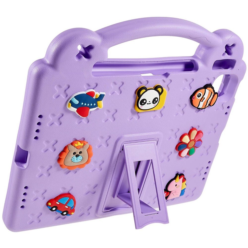 Kickstand Coque antichoc pour enfants Apple iPad 11 11th Gen (2025), violet