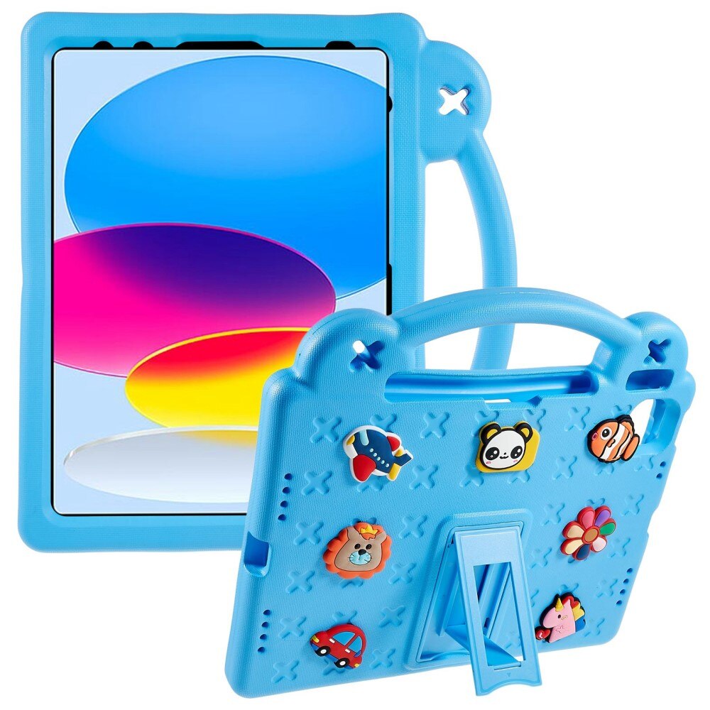Kickstand Coque antichoc pour enfants Apple iPad 11 11th Gen (2025), bleu
