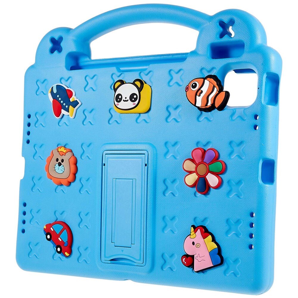 Kickstand Coque antichoc pour enfants Apple iPad 11 11th Gen (2025), bleu