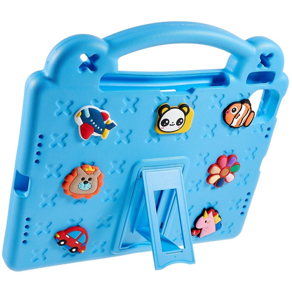 Kickstand Coque antichoc pour enfants Apple iPad 11 11th Gen (2025), bleu