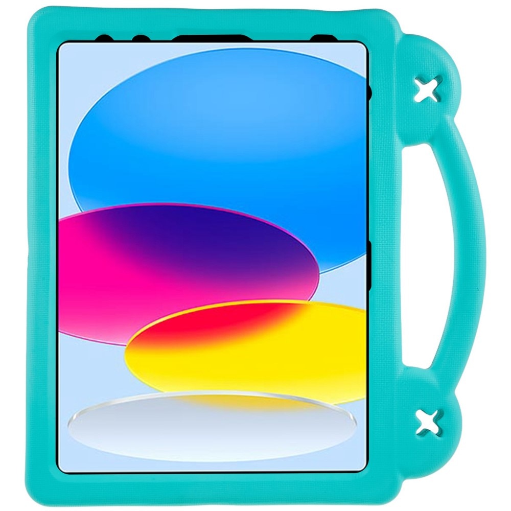 Kickstand Coque antichoc pour enfants iPad 10.9 10th Gen (2022), turquoise