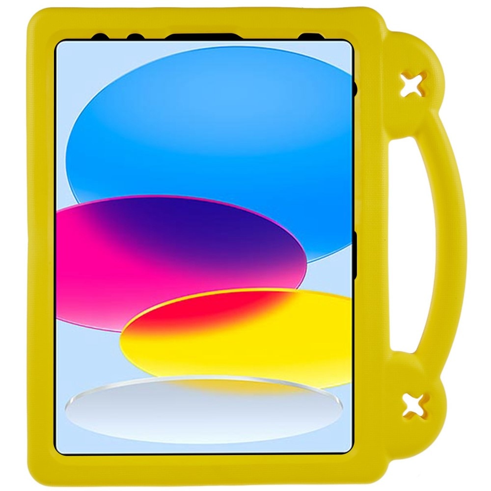 Kickstand Coque antichoc pour enfants iPad 10.9 10th Gen (2022), jaune