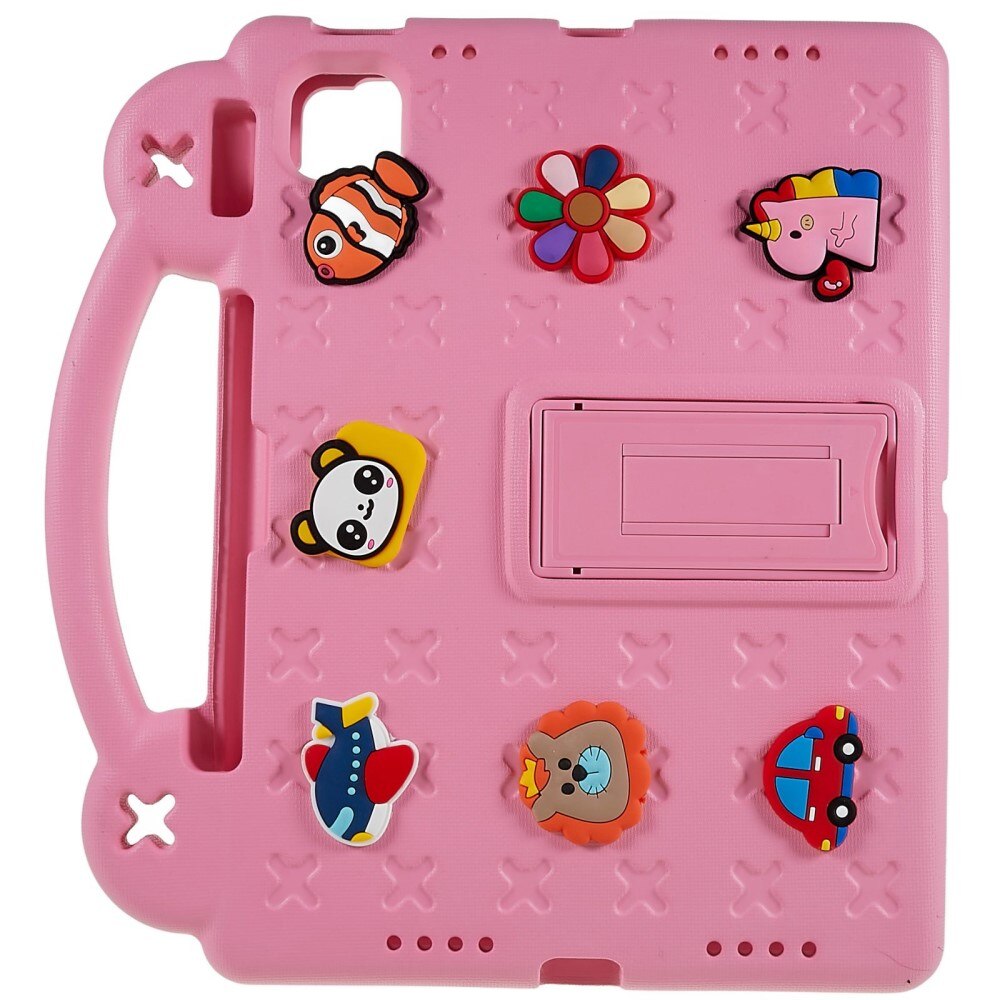 Kickstand Coque antichoc pour enfants Apple iPad 11 11th Gen (2025), rose