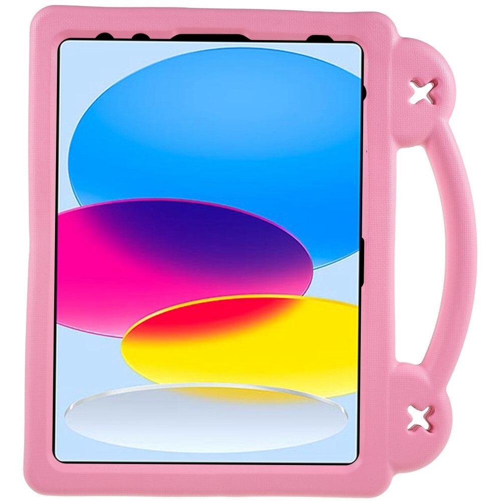 Kickstand Coque antichoc pour enfants iPad 10.9 2022 (10th gen), rose