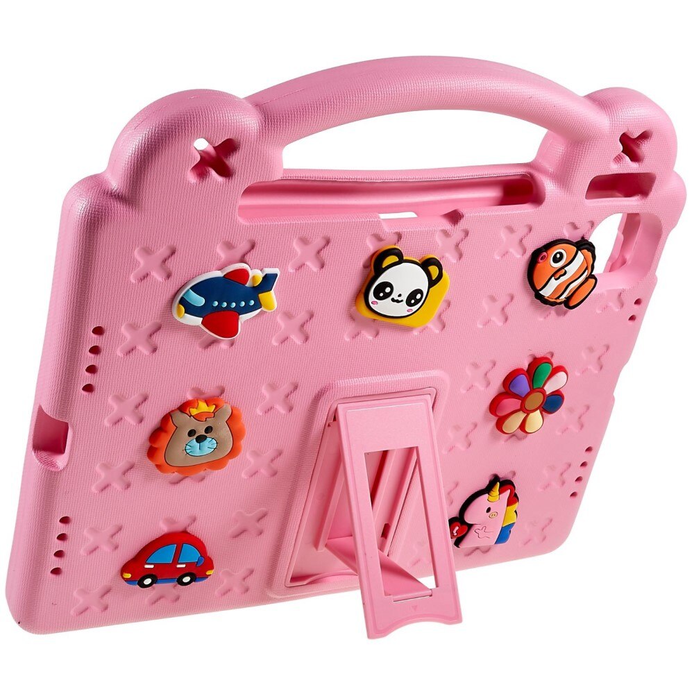 Kickstand Coque antichoc pour enfants Apple iPad 11 11th Gen (2025), rose