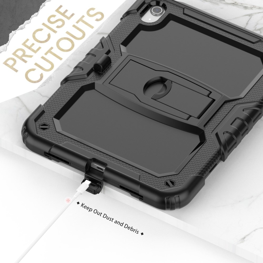 Full Cover Rugged Kickstand Case iPad 10.9 10th Gen (2022), noir