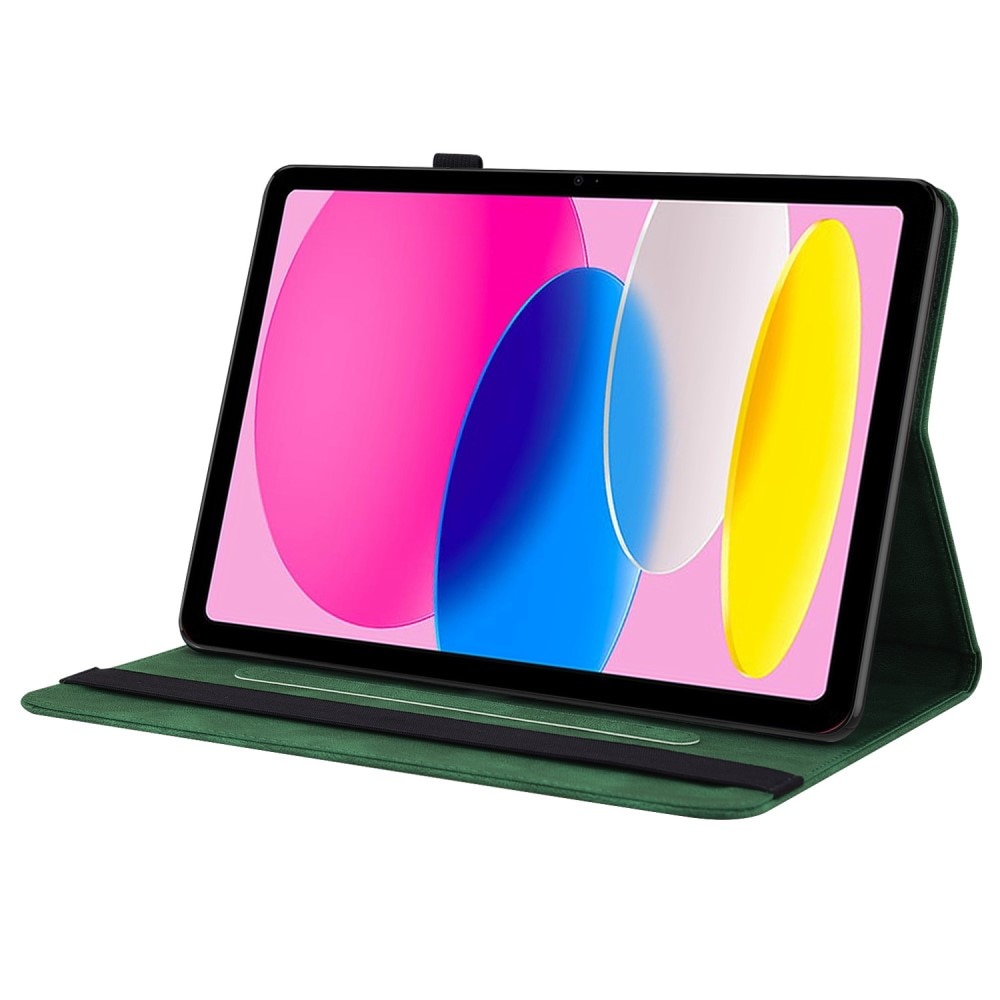 Étui en cuir avec papillons Apple iPad 10.9 10th Gen (2022) Vert