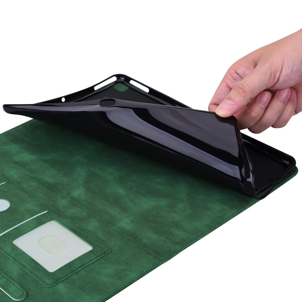 Étui en cuir avec papillons Apple iPad 10.9 10th Gen (2022) Vert