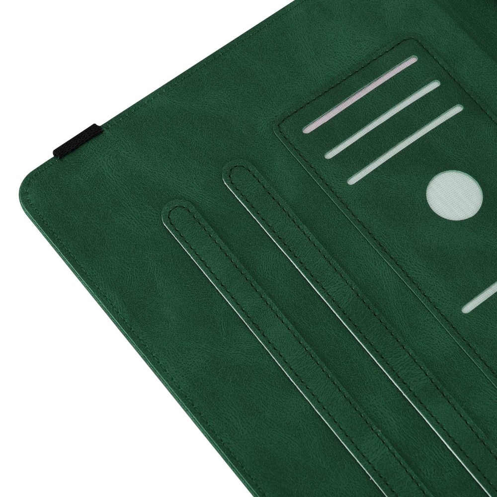 Étui en cuir avec papillons Apple iPad 10.9 10th Gen (2022) Vert