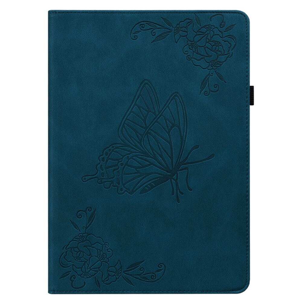 Étui en cuir avec papillons Apple iPad 10.9 10th Gen (2022) Bleu