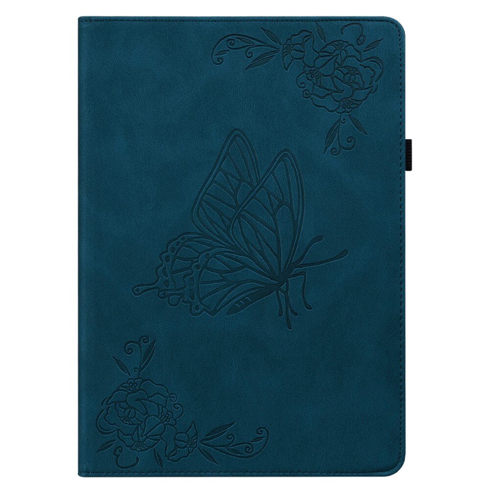 Étui en cuir avec papillons iPad 10.9 10th Gen (2022), bleu