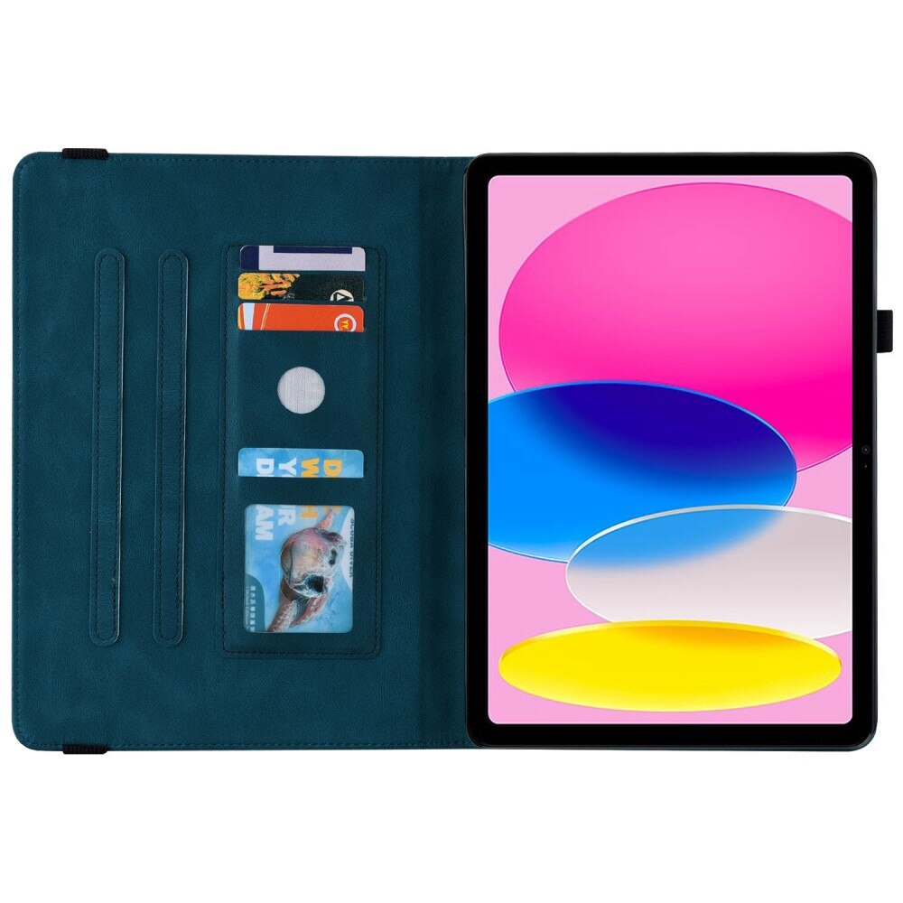 Étui en cuir avec papillons Apple iPad 10.9 10th Gen (2022) Bleu