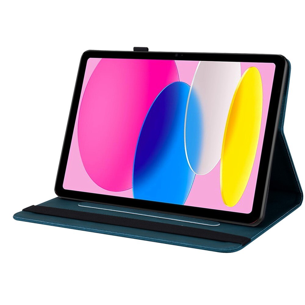 Étui en cuir avec papillons Apple iPad 10.9 10th Gen (2022) Bleu
