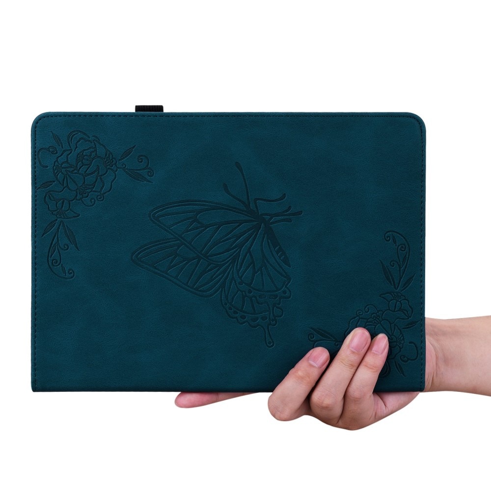 Étui en cuir avec papillons iPad 10.9 10th Gen (2022), bleu