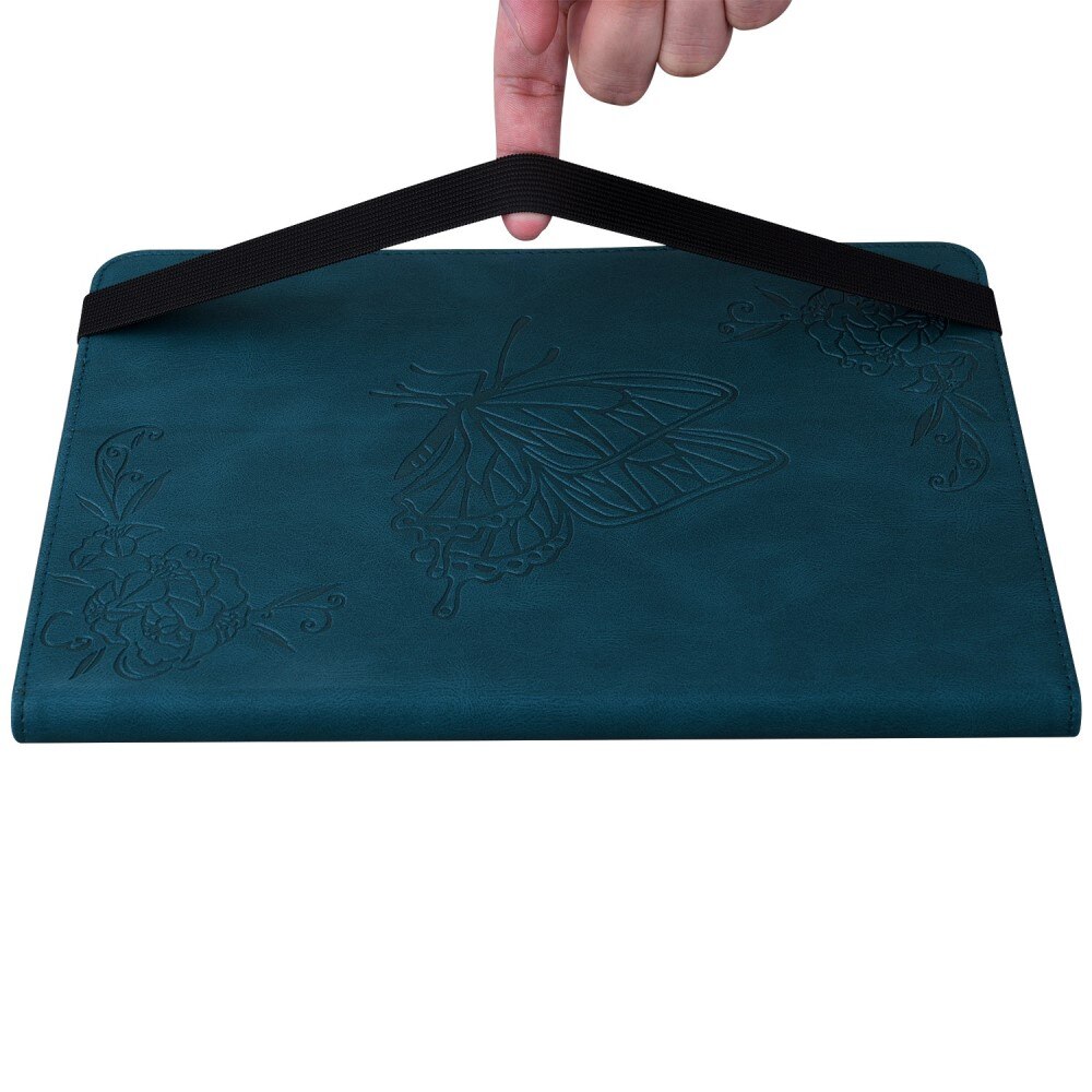 Étui en cuir avec papillons Apple iPad 10.9 10th Gen (2022) Bleu