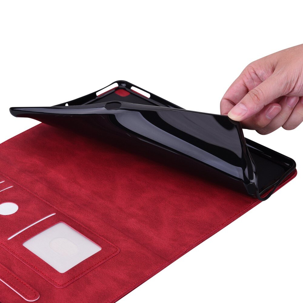 Étui en cuir avec papillons Apple iPad 11 11th Gen (2025) Rouge