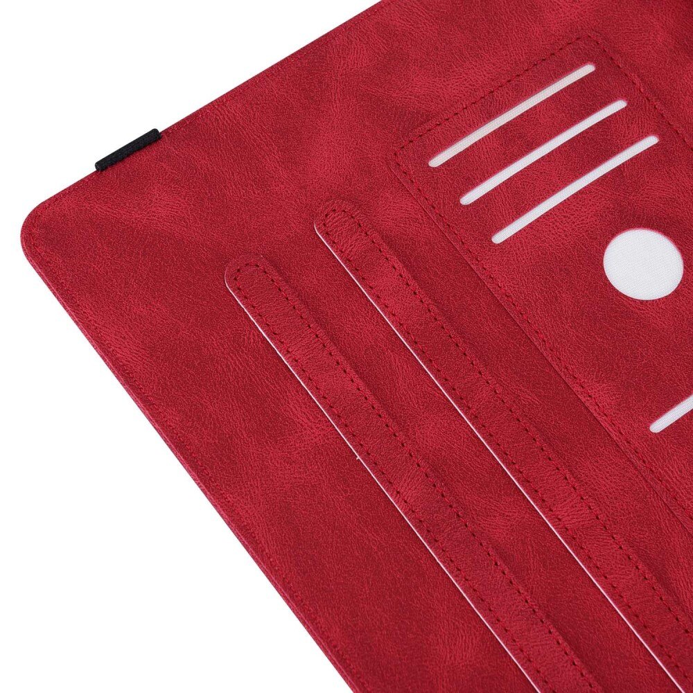 Étui en cuir avec papillons Apple iPad 11 11th Gen (2025) Rouge