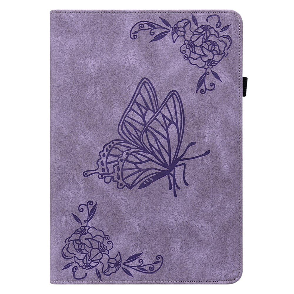 Étui en cuir avec papillons Apple iPad 11 11th Gen (2025) Violet