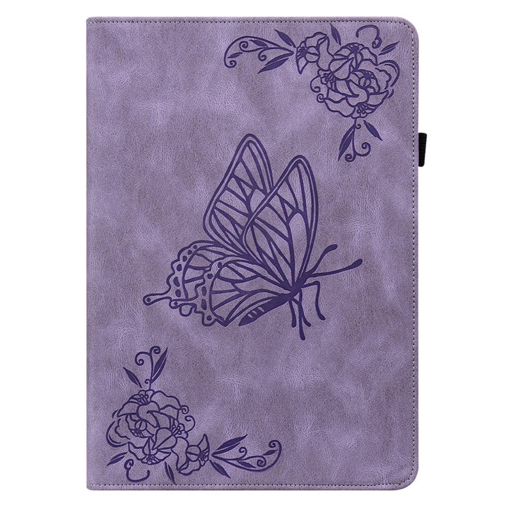 Étui en cuir avec papillons iPad 10.9 10th Gen (2022), violet