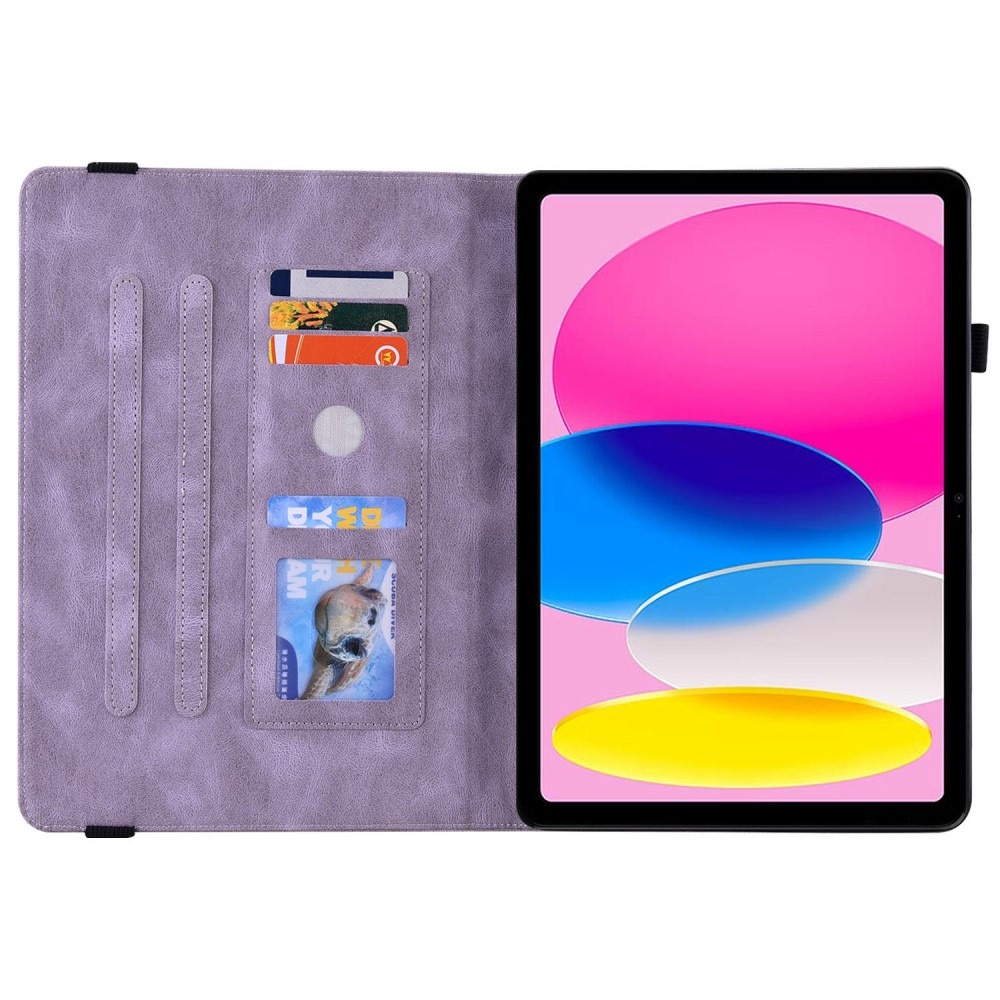 Étui en cuir avec papillons Apple iPad 11 11th Gen (2025) Violet