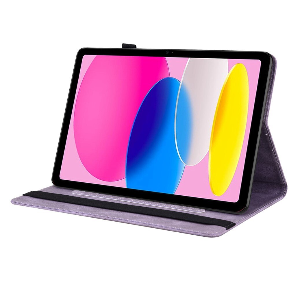 Étui en cuir avec papillons Apple iPad 11 11th Gen (2025) Violet