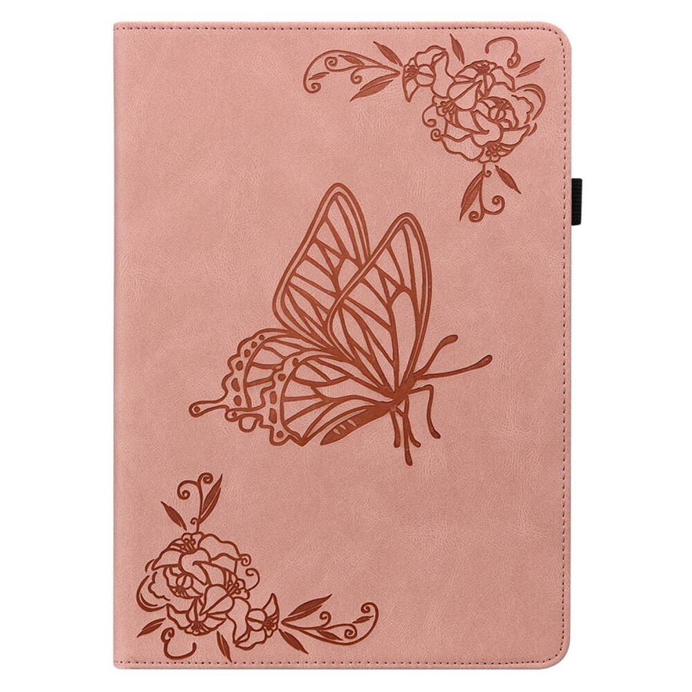 Étui en cuir avec papillons Apple iPad 10.9 10th Gen (2022) Rose