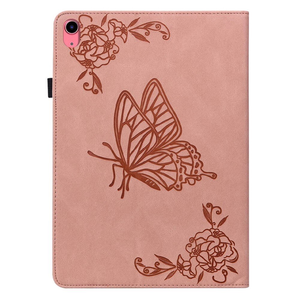 Étui en cuir avec papillons Apple iPad 10.9 10th Gen (2022) Rose