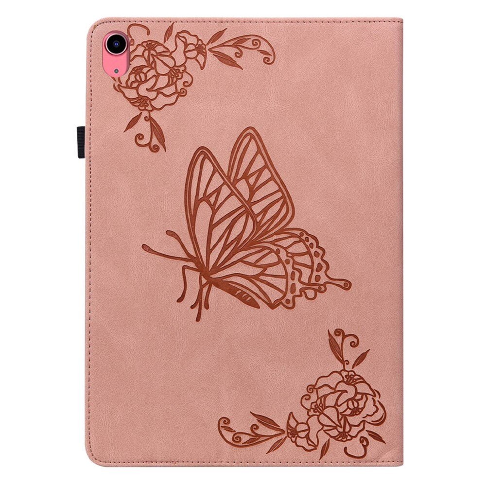 Étui en cuir avec papillons iPad 10.9 10th Gen (2022), rose