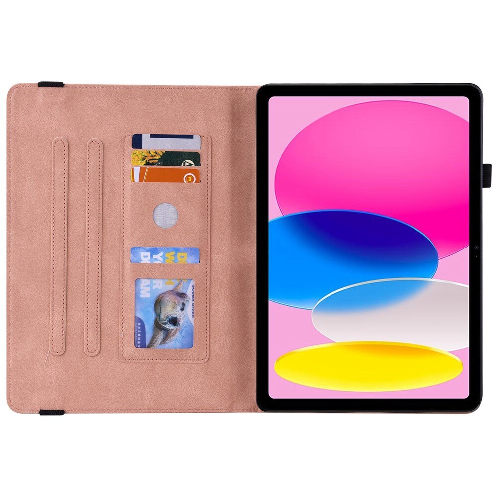 Étui en cuir avec papillons Apple iPad 10.9 10th Gen (2022) Rose