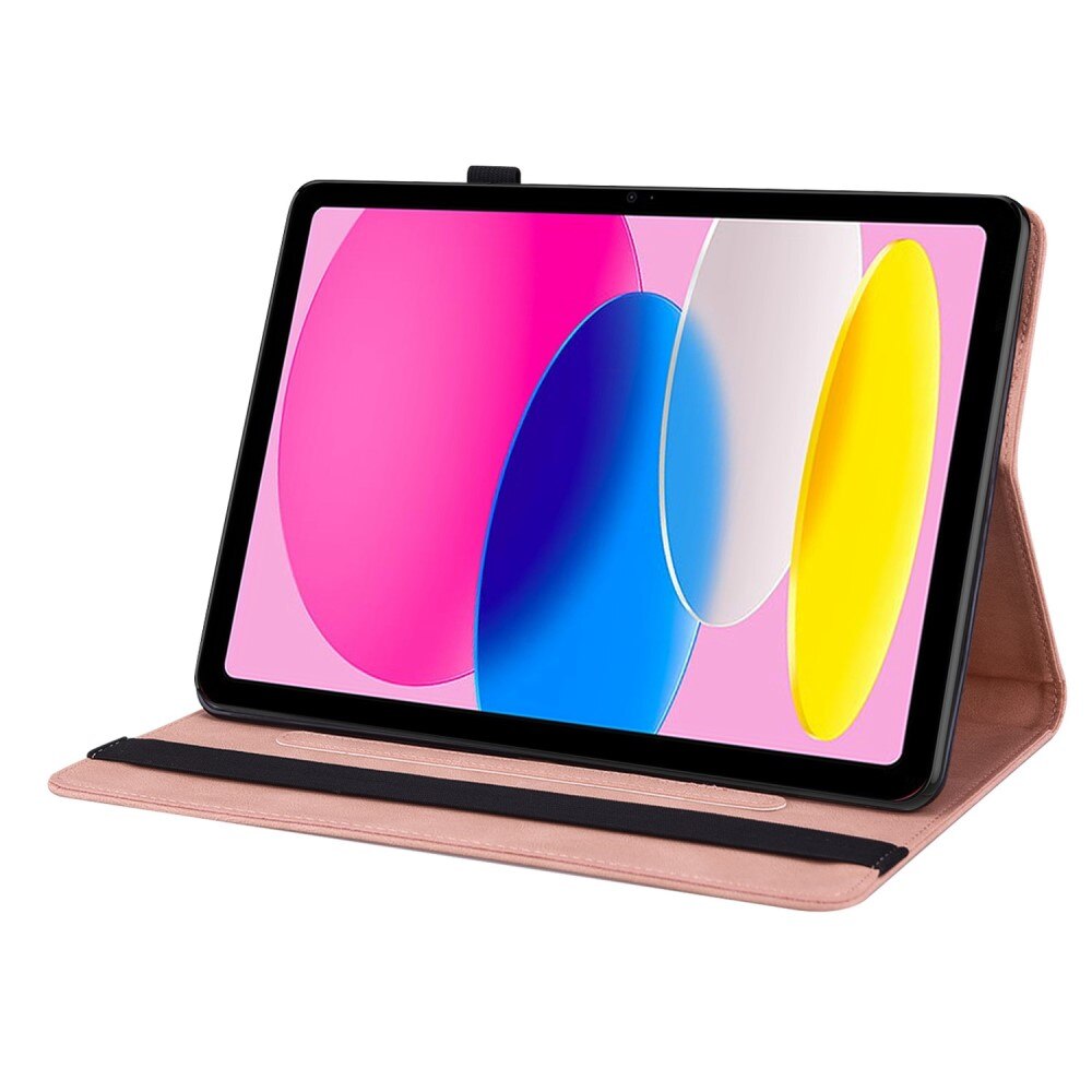 Étui en cuir avec papillons Apple iPad 10.9 10th Gen (2022) Rose