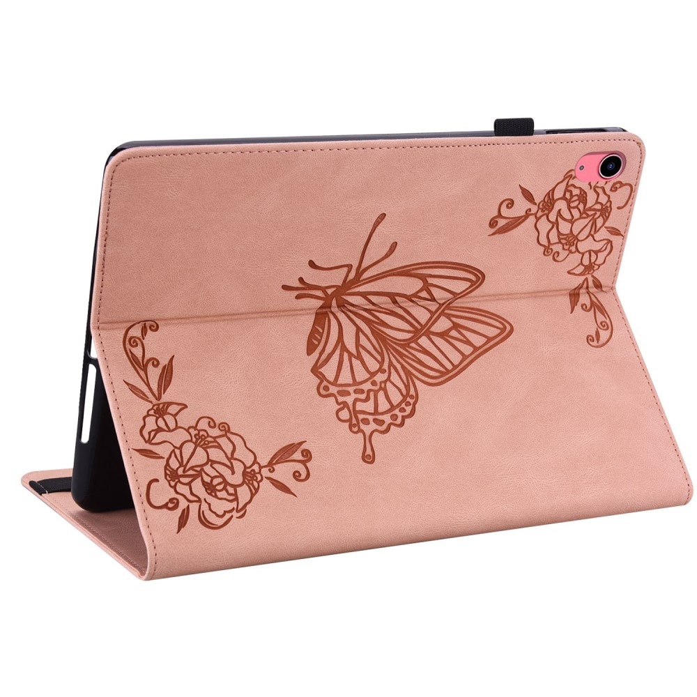 Étui en cuir avec papillons iPad 10.9 10th Gen (2022), rose