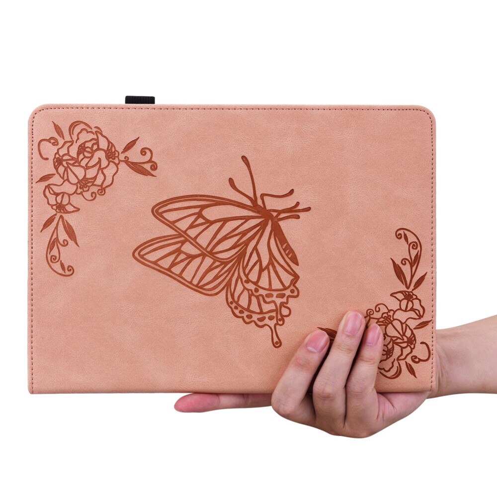 Étui en cuir avec papillons iPad 10.9 10th Gen (2022), rose