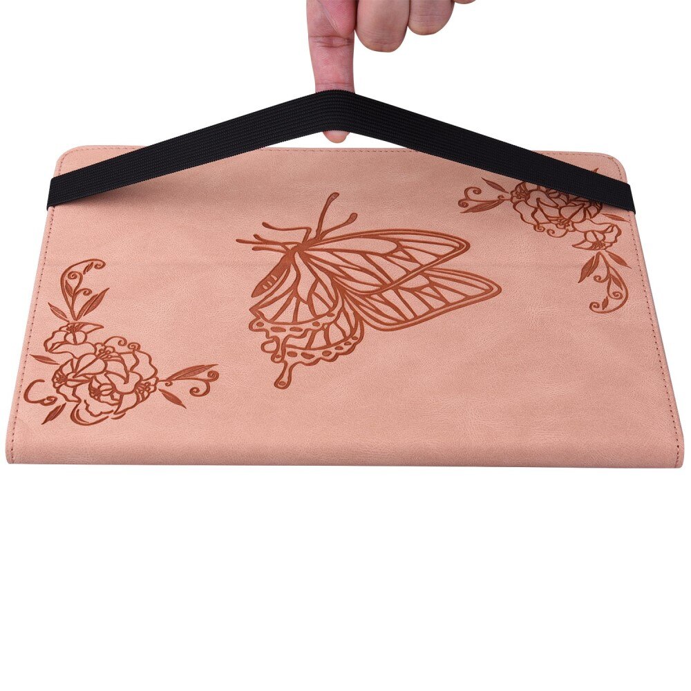 Étui en cuir avec papillons Apple iPad 10.9 10th Gen (2022) Rose