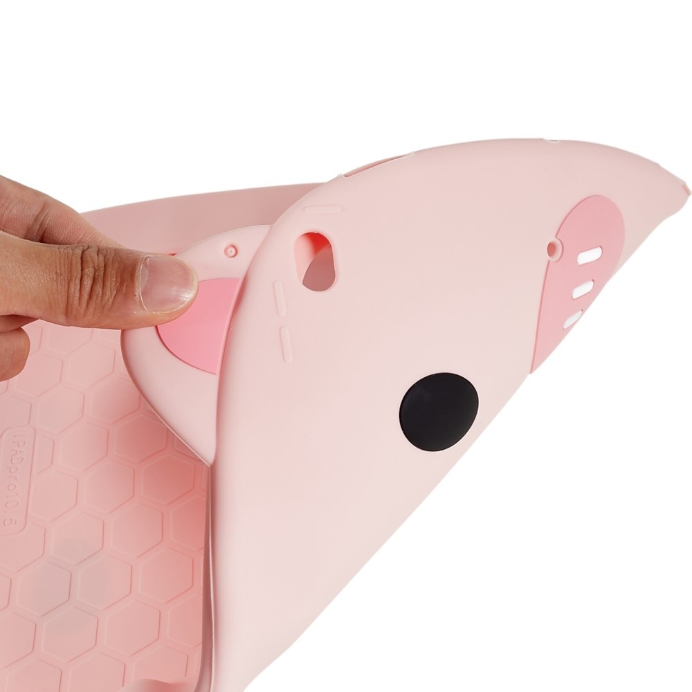 Coque cochon en silicone pour enfants pour iPad 10.2 9th Gen (2021), rose