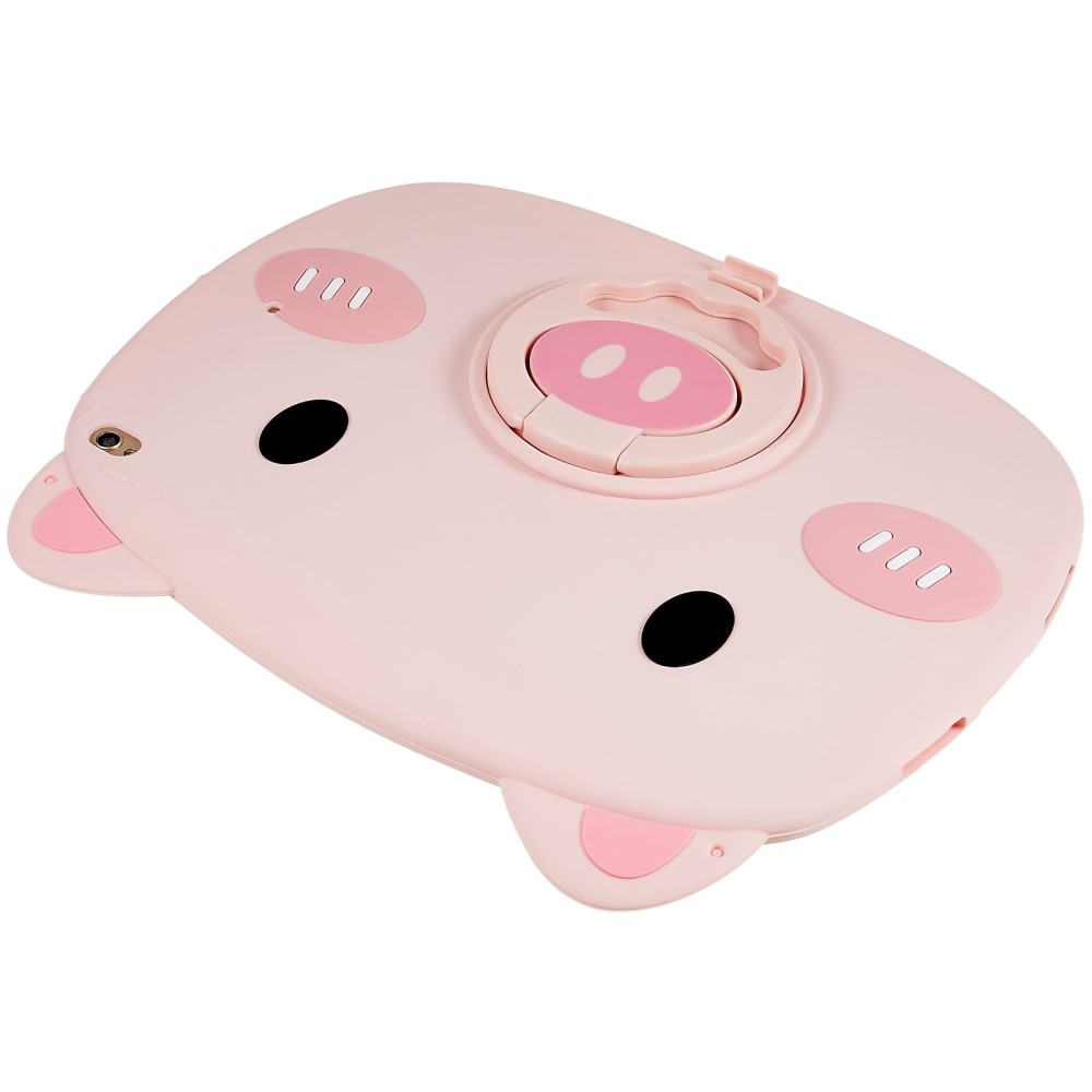 Coque cochon en silicone pour enfants pour iPad 10.2 9th Gen (2021), rose