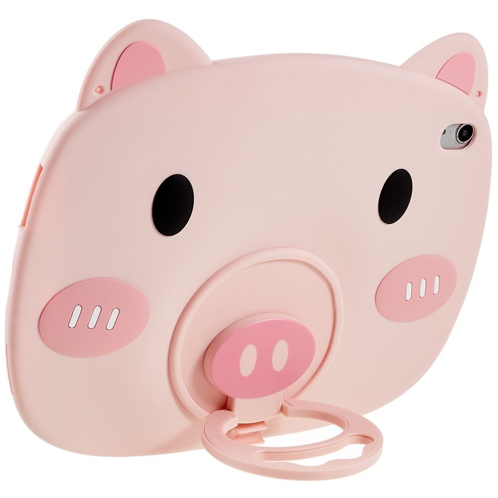 Coque cochon en silicone pour enfants pour Apple iPad 11 11th Gen (2025), rose