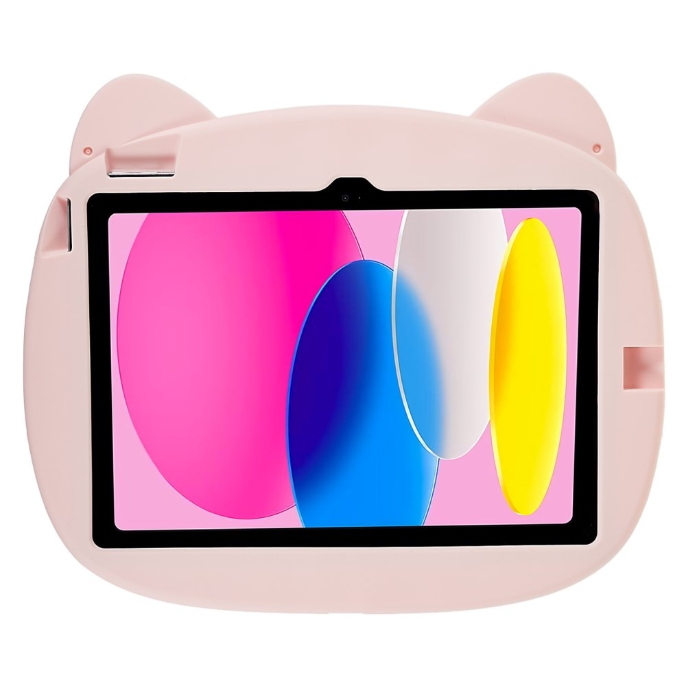 Coque cochon en silicone pour enfants pour iPad 10.9 10th Gen (2022), rose