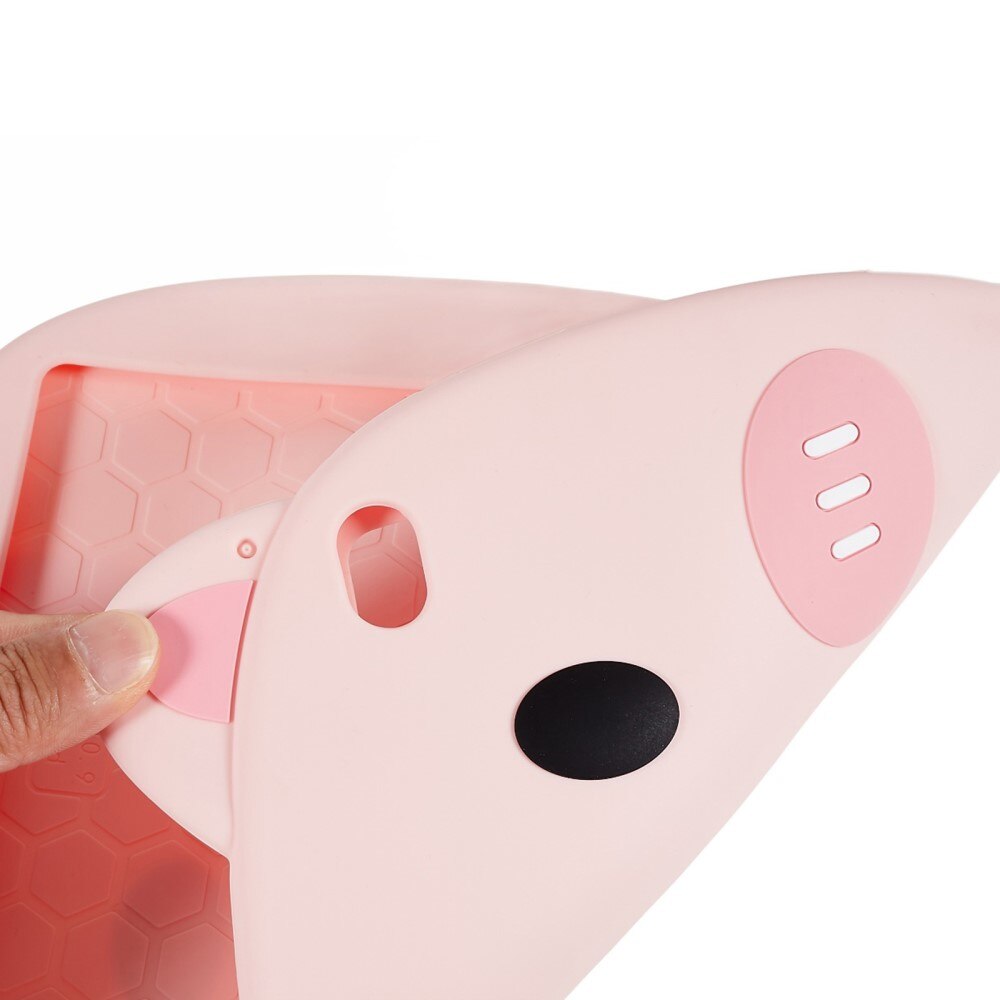 Coque cochon en silicone pour enfants pour Apple iPad 11 11th Gen (2025), rose
