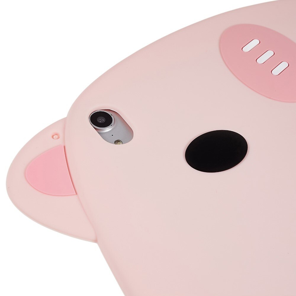 Coque cochon en silicone pour enfants pour Apple iPad 11 11th Gen (2025), rose