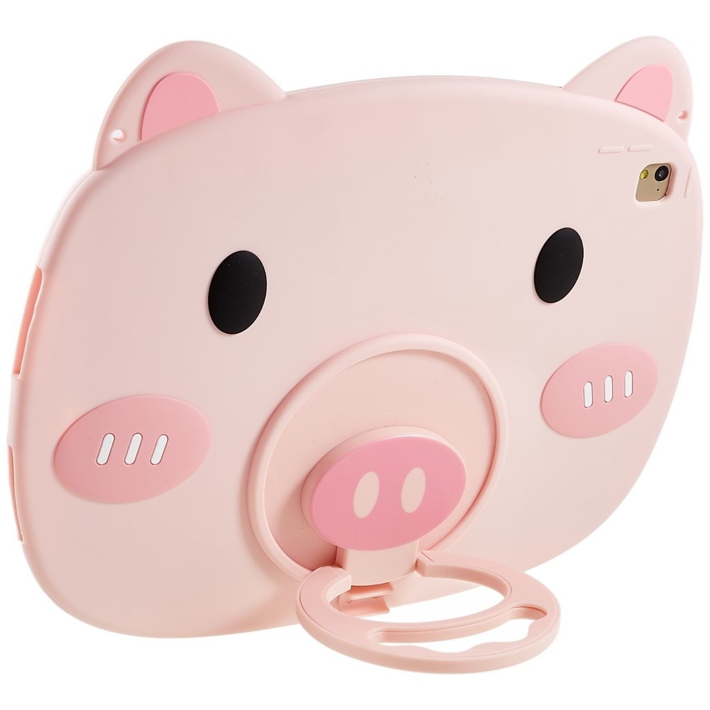Coque cochon en silicone pour enfants pour iPad 9.7 6th Gen (2018), rose