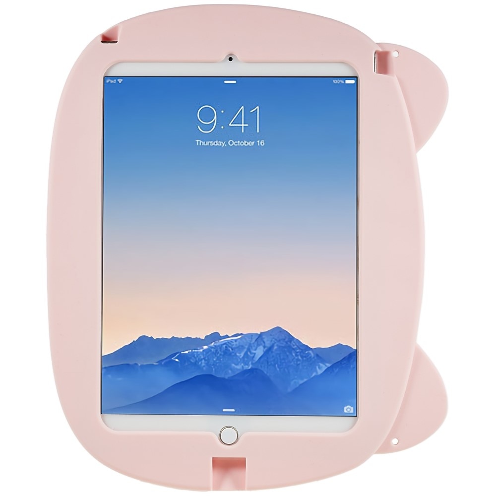 Coque cochon en silicone pour enfants pour iPad 9.7 6th Gen (2018), rose