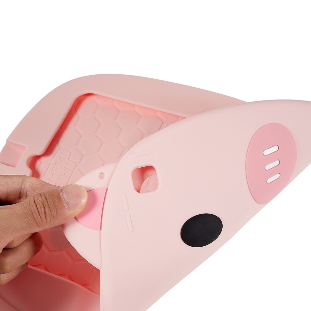 Coque cochon en silicone pour enfants pour iPad 9.7 5th Gen (2017), rose