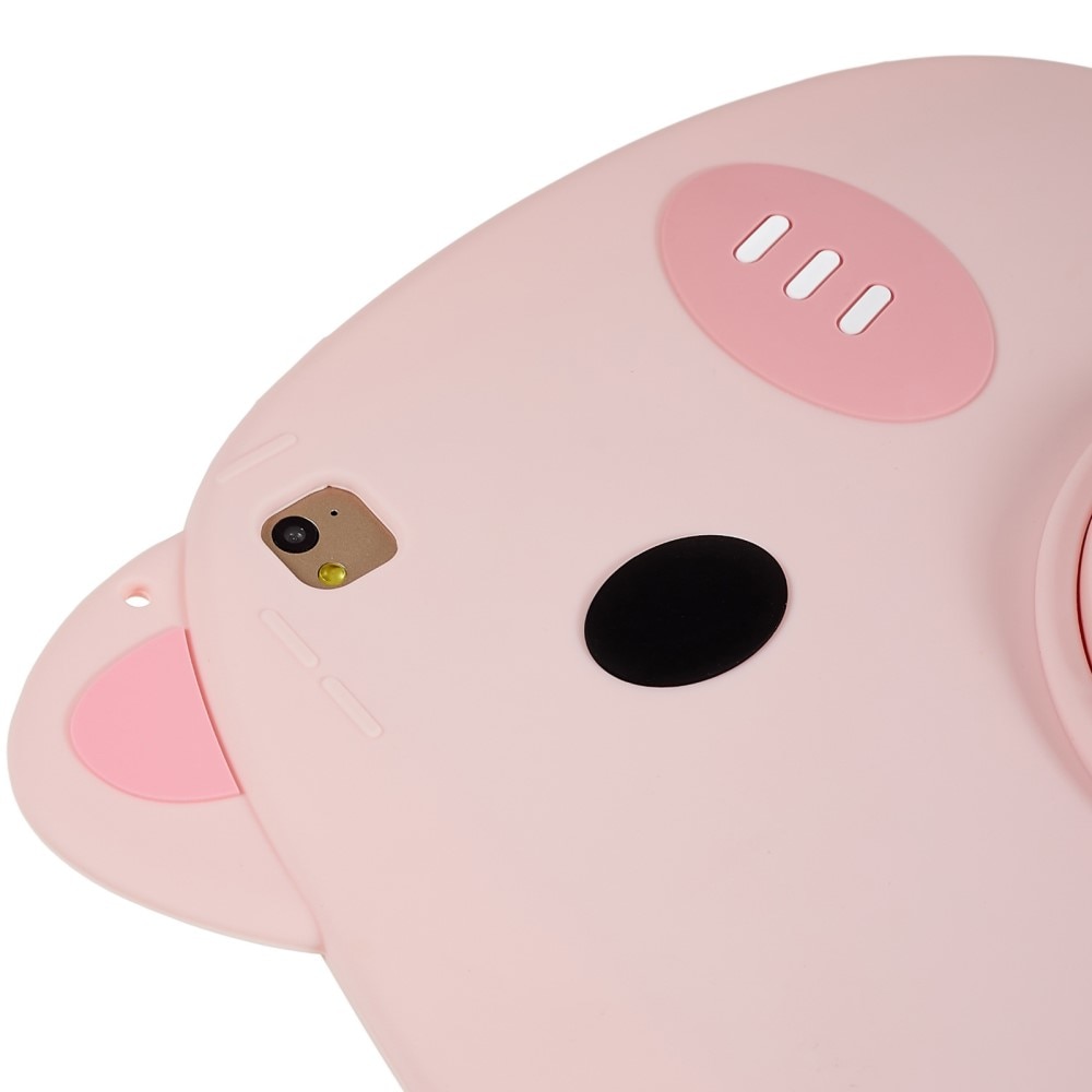 Coque cochon en silicone pour enfants pour iPad 9.7 6th Gen (2018), rose
