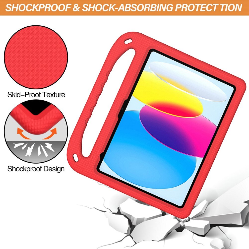 Coque EVA avec poignée pour enfants pour Apple iPad 10.9 10th Gen (2022), Rouge