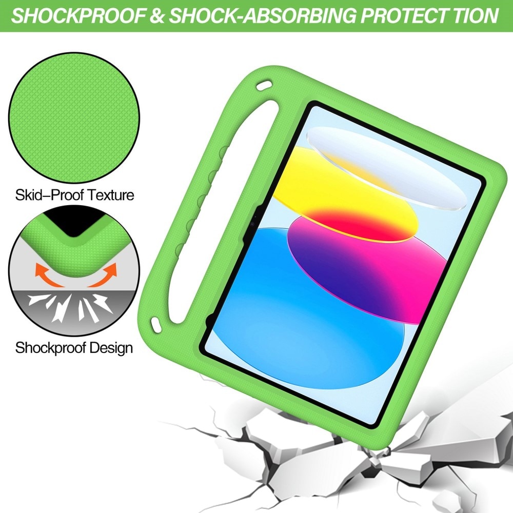 Coque EVA avec poignée pour enfants pour iPad 10.9 10th Gen (2022), vert