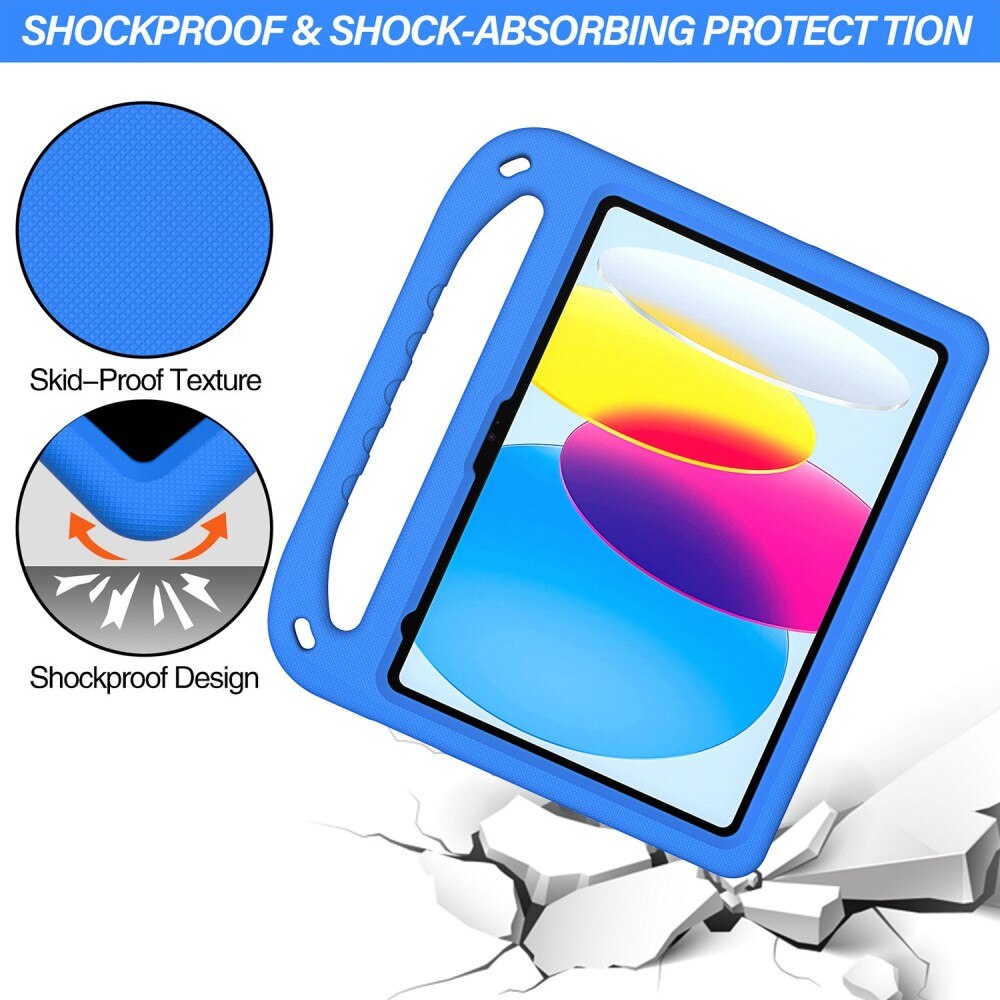 Coque EVA avec poignée pour enfants pour Apple iPad 11 11th Gen (2025), bleu